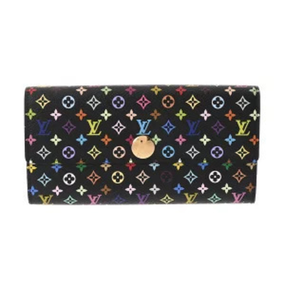 Louis Vuitton Portefeuille Sarah Noir Black Monogram Multicolor Long Wallet